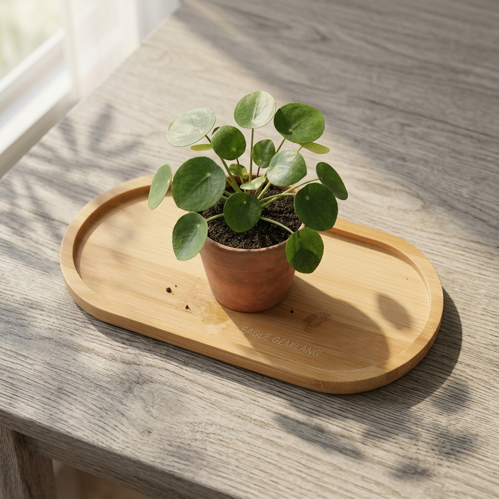Nampan Tatakan Bambu Oval Aesthetic - Tray Kayu Serbaguna Dekorasi Meja