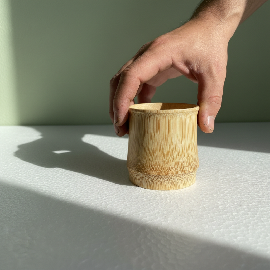 Gelas ruas bambu asli manual dari ruas, gelas kopi dari sukabumi - Original manual bamboo cup, coffee