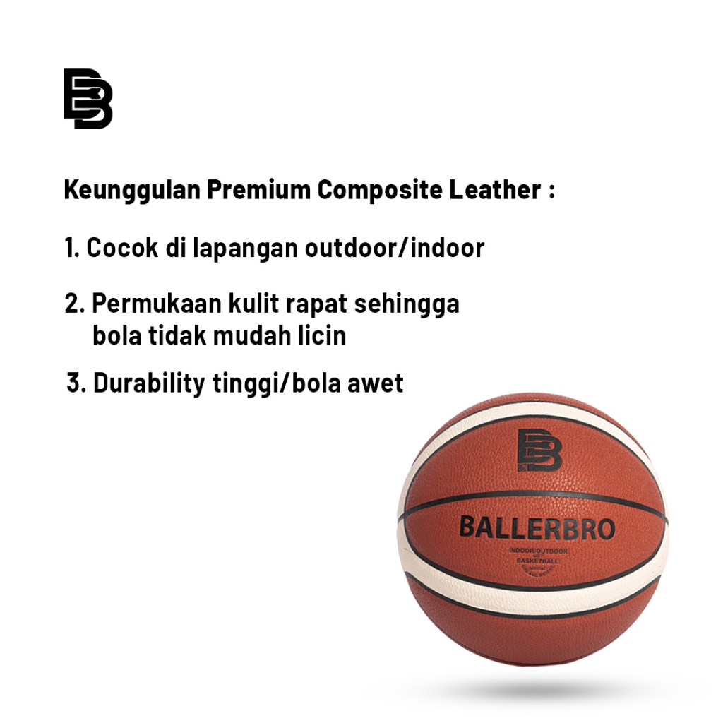 BOLA BASKET BALLERBRO PL Series (Pro Leather) PL6 & PL7 | BOLA BASKET OUTDOOR | BOLA BASKET SIZE 6 | BOLA BASKET SIZE 7 | BOLA BASKET KULIT