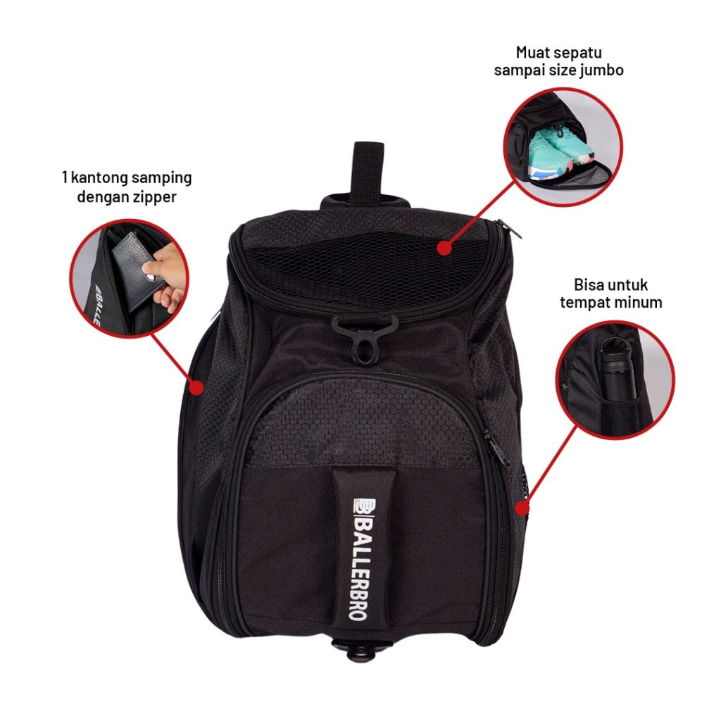 Tas Olahraga Multifungsi Ballerbro | Tas Sepatu | Tas Ransel | Tas Duffel
