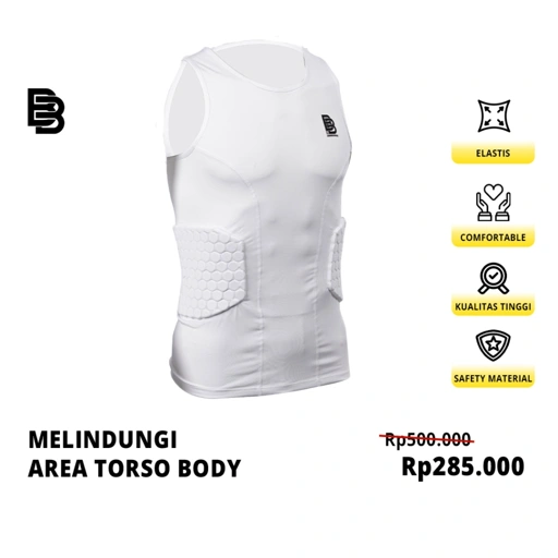 Image of Padded Compression Singlet / Singlet Olahraga Dengan Bantalan Busa / Pelindung Olahraga Sports Basket Sepak Bola Futsal
