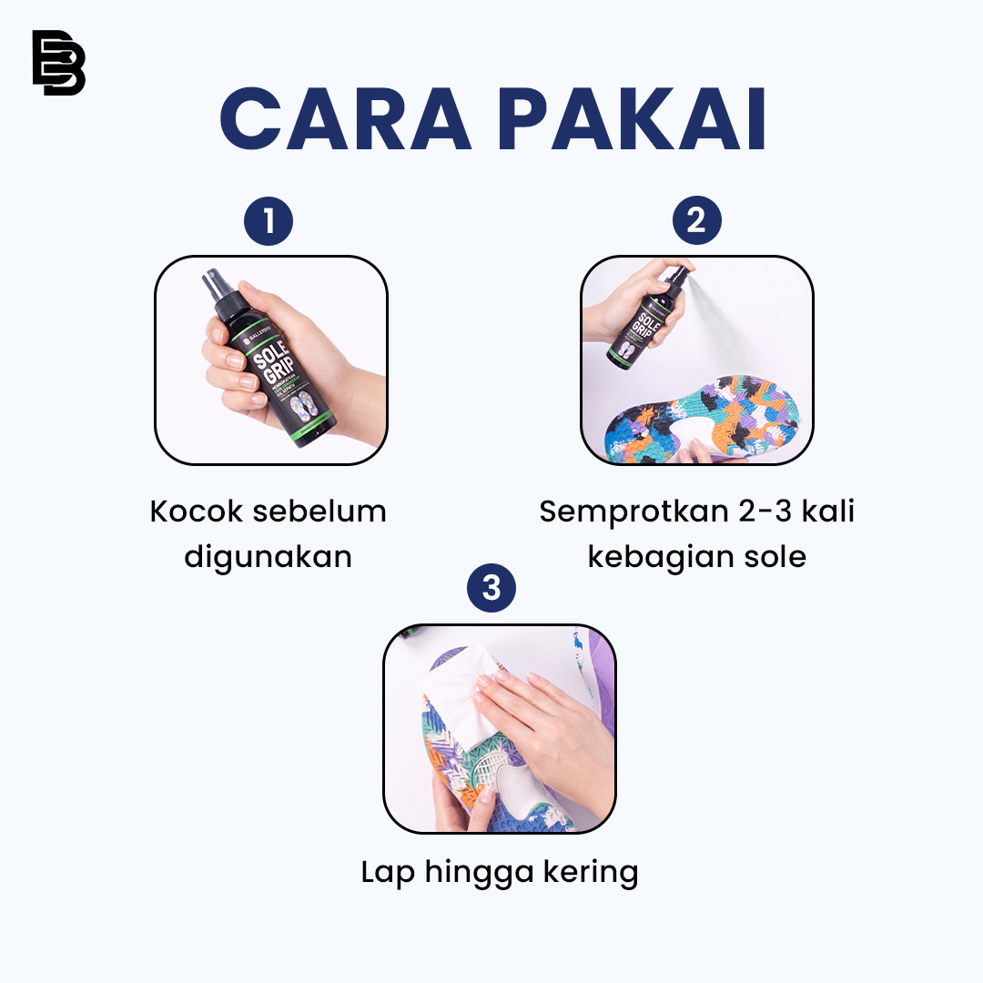 BALLERBRO Sole Grip Spray | Semprotan Anti Slip Untuk Sepatu | Spray Sepatu Olahraga Anti Licin | Gripper Spray | Semprotan Anti Licin Sol Sepatu | Peningkat Daya Cekram Sepatu