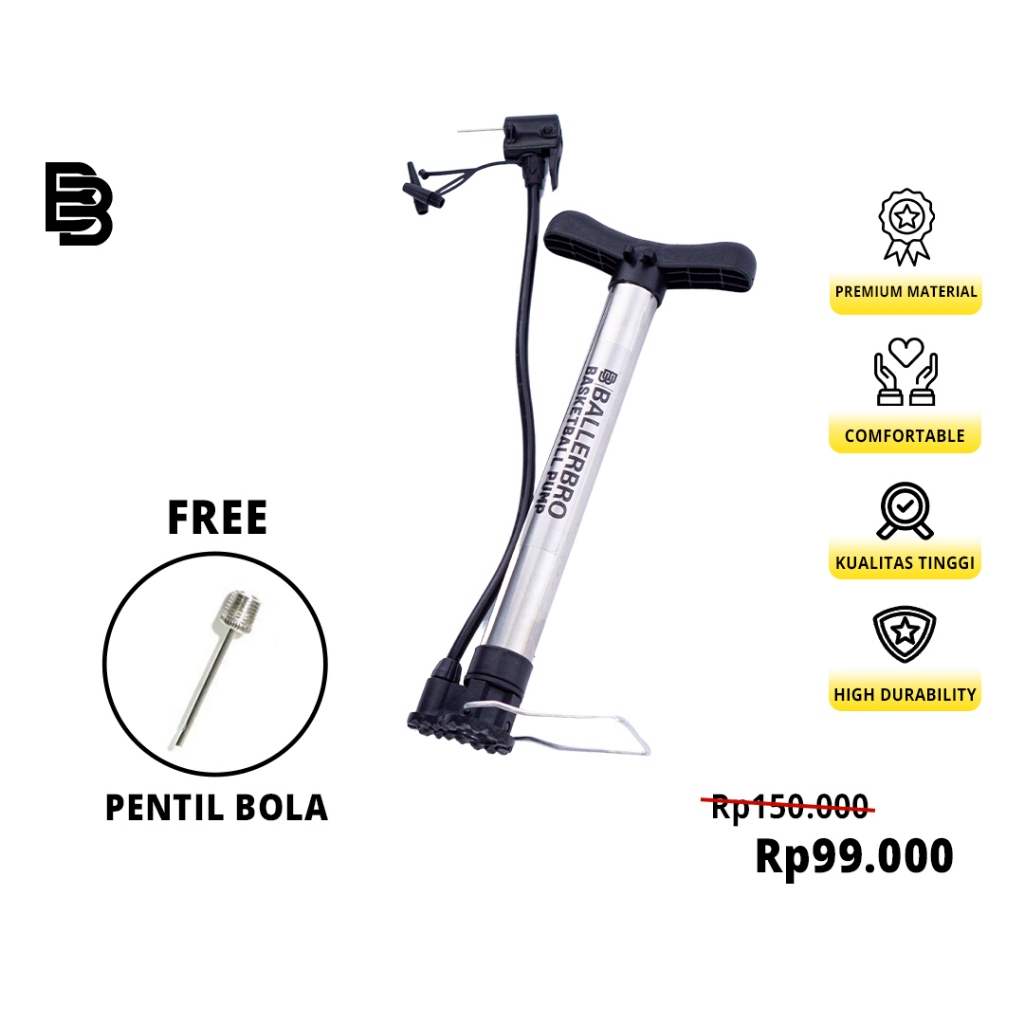 Pompa Bola Basket Silver Jumbo Ballerbro | Pentil Bola | Pompa Udara