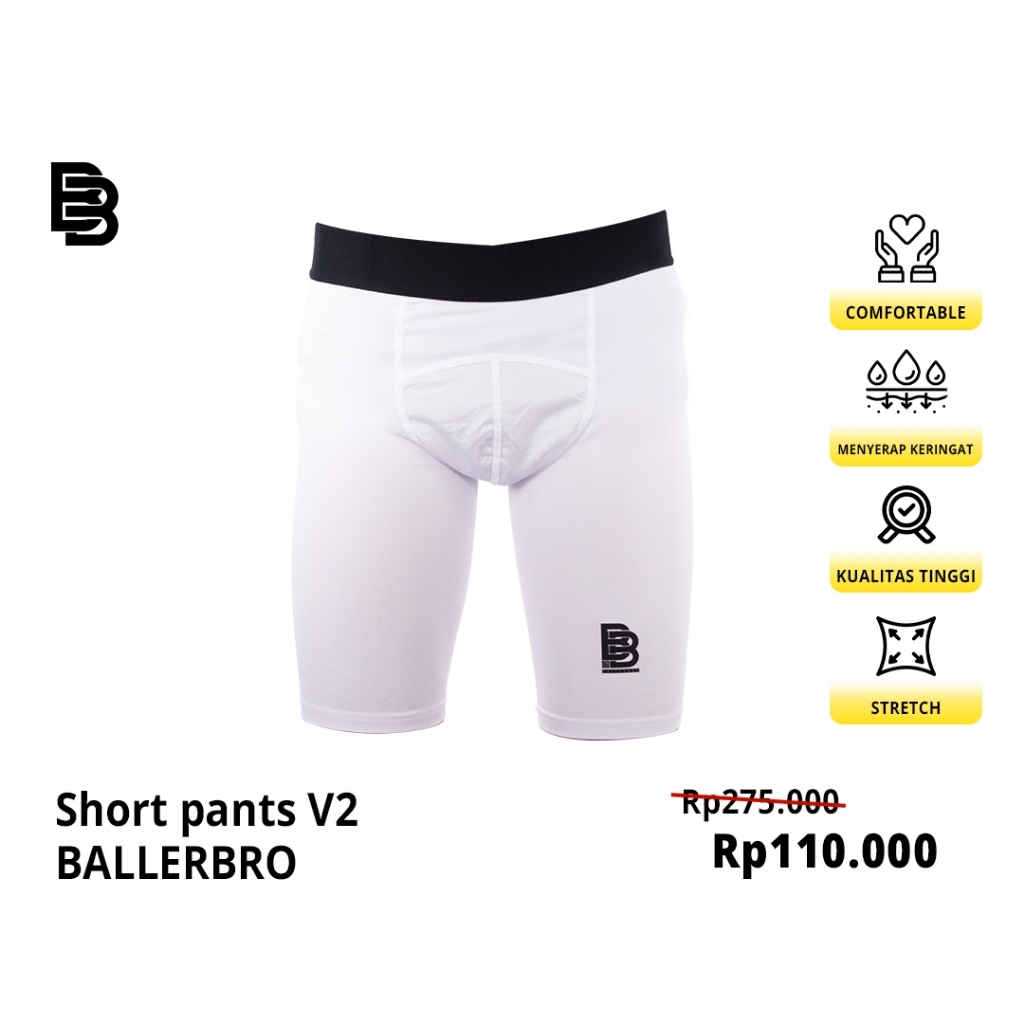 Short Compression Pants V2 BALLERBRO | Legging Olahraga | Dalaman Olahraga