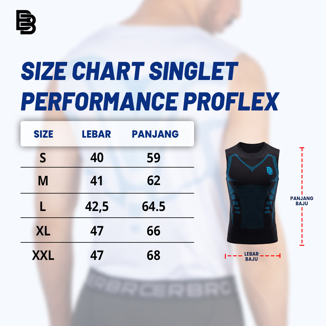 Singlet Performance Proflex | Baju Dalaman Olahraga | Atasan Olahraga