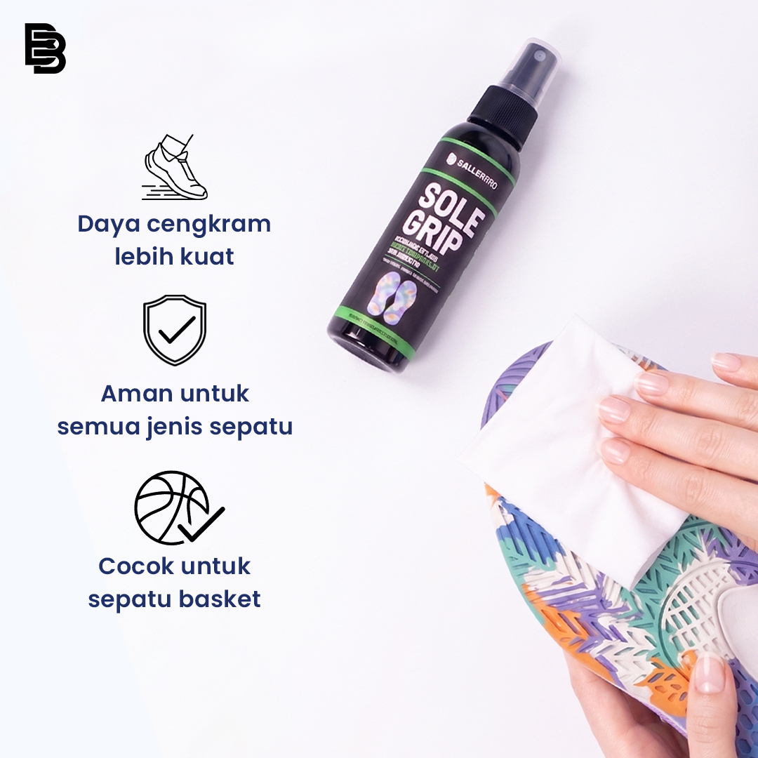 BALLERBRO Sole Grip Spray | Semprotan Anti Slip Untuk Sepatu | Spray Sepatu Olahraga Anti Licin | Gripper Spray | Semprotan Anti Licin Sol Sepatu | Peningkat Daya Cekram Sepatu