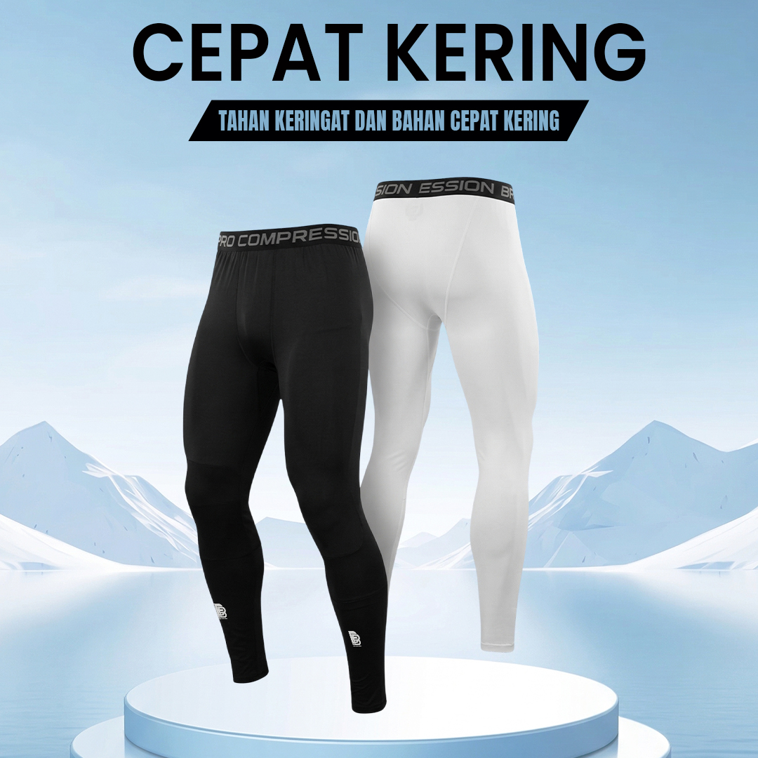 Compression Long Pants BALLERBRO / Baselayer / Celana Legging Panjang Olahraga / Gym Lari Basket Running / Manset