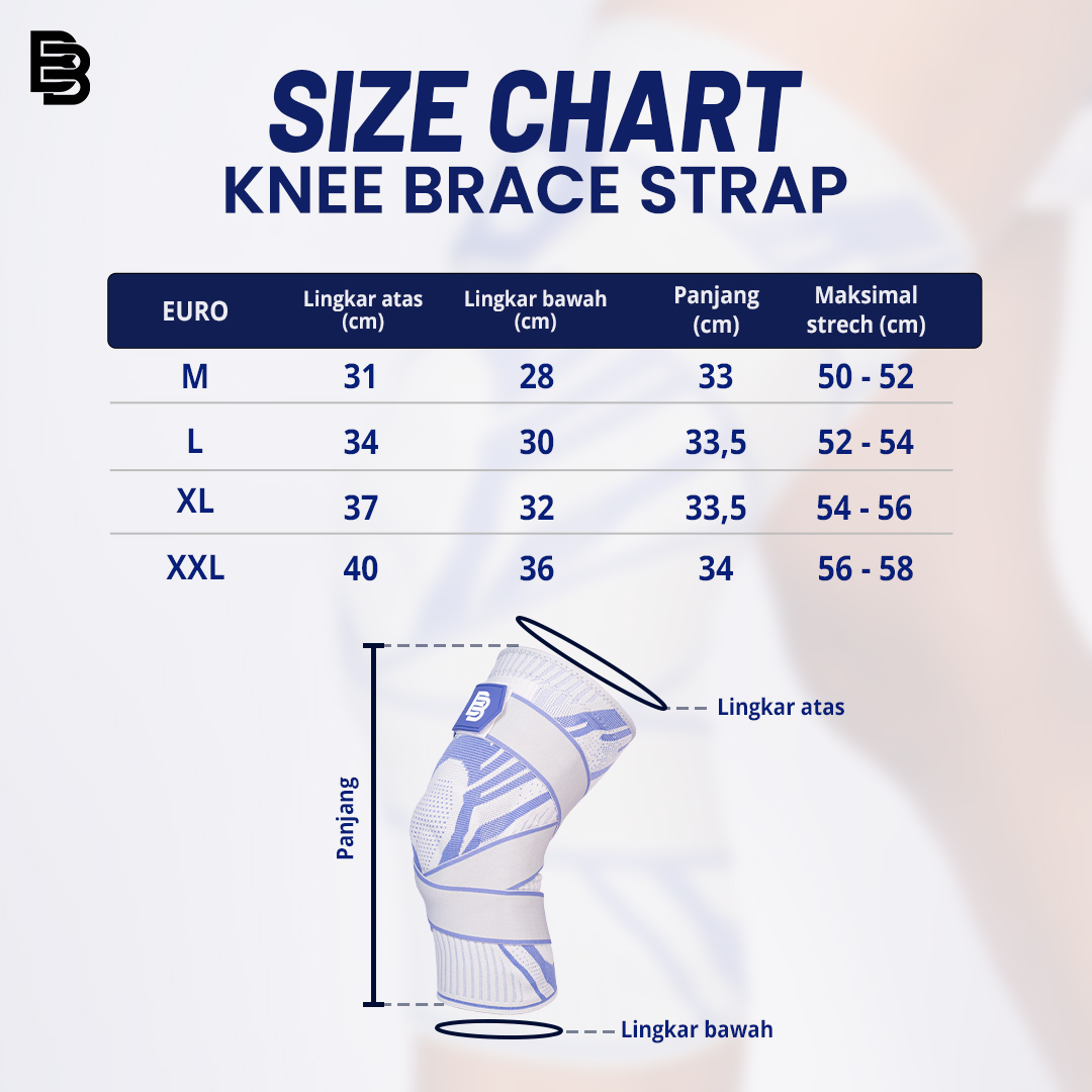 BALLERBRO Knee Brace Strap Support / Wrap Strap Pelindung Lutut Deker Dekker / Penopang Lutut Compression / Pengunci Lutut