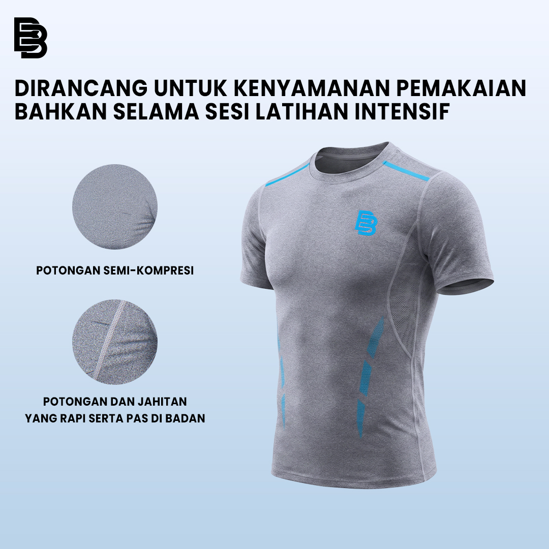 T-Shirt Compression Aerofit Ballerbro | Baju olahraga Compression | Kaos Sport | Atasan Olahraga