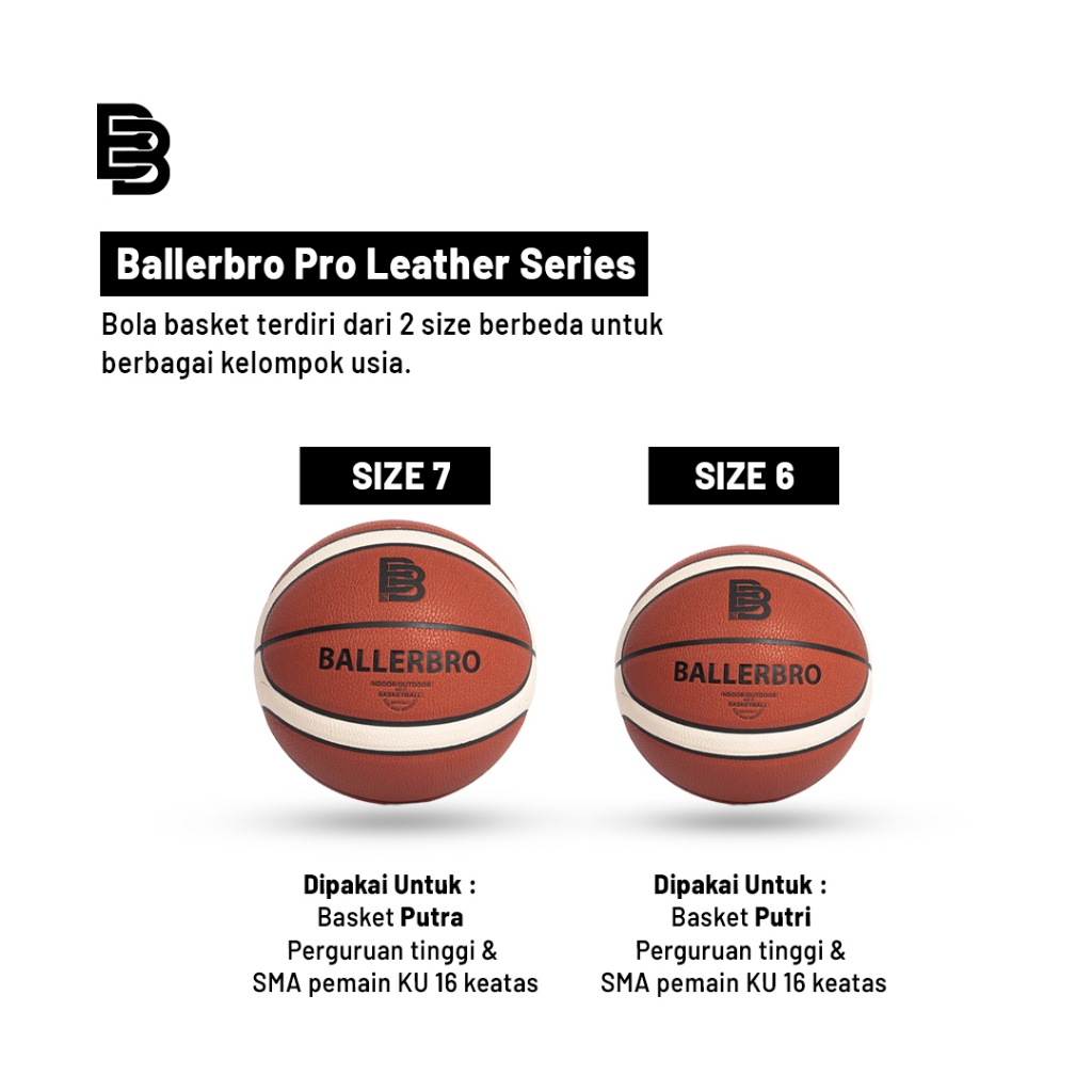 BOLA BASKET BALLERBRO PL Series (Pro Leather) PL6 & PL7 | BOLA BASKET OUTDOOR | BOLA BASKET SIZE 6 | BOLA BASKET SIZE 7 | BOLA BASKET KULIT