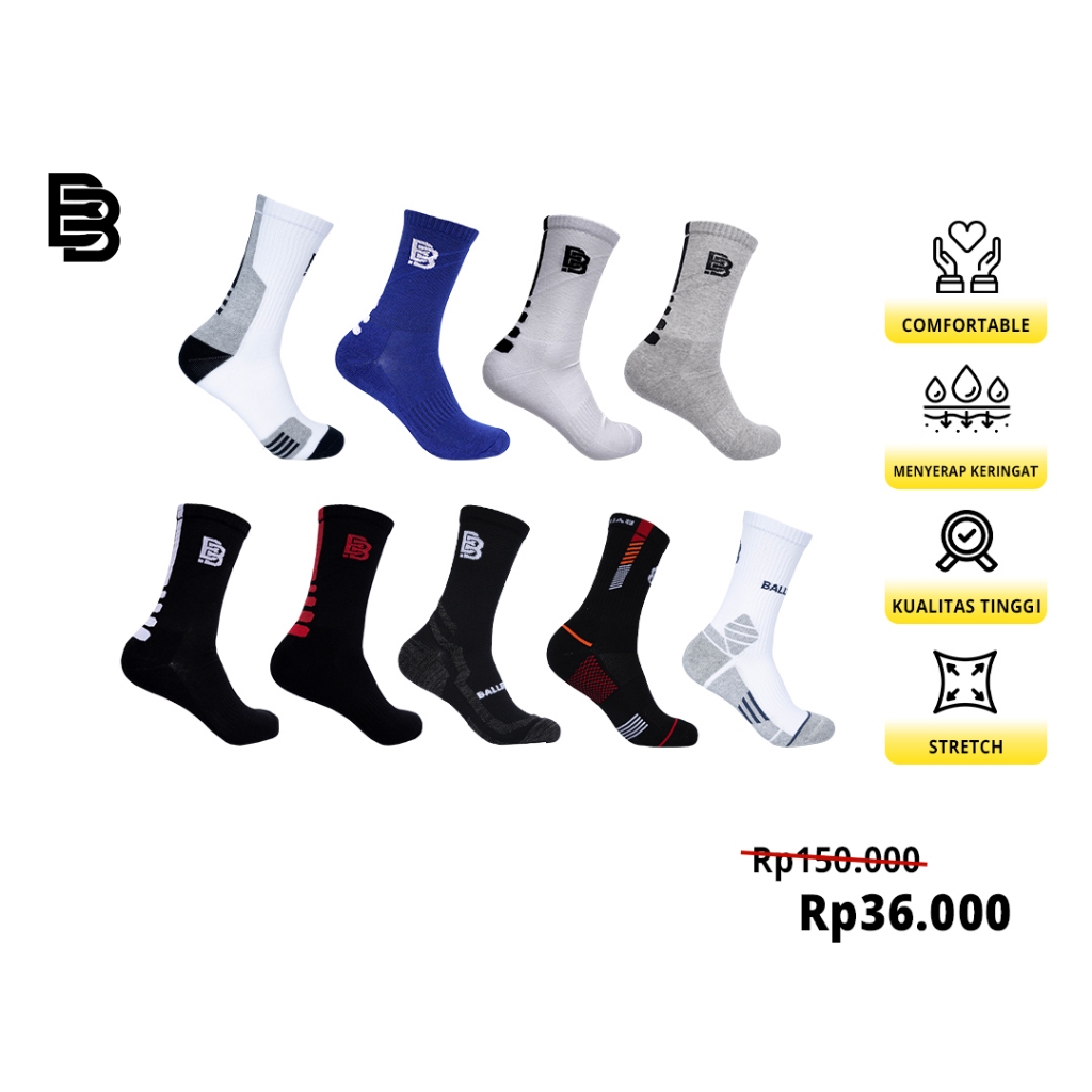 Kaos Kaki Crew Basket BALLERBRO