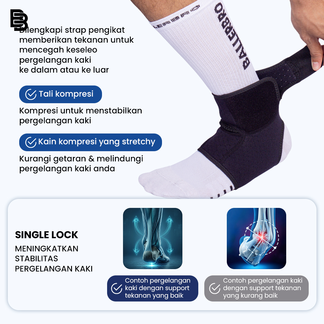 Ankle Support BALLERBRO / Pelindung Engkel Kaki / Ankle Wrap / Deker Penyangga Engkel Kaki