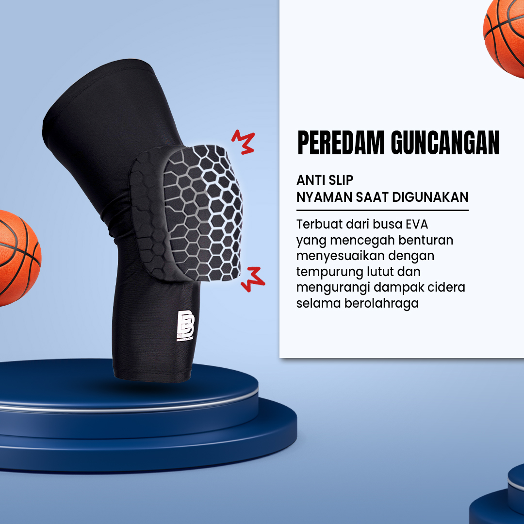Kneepad Basket Panjang BALLERBRO | Pelindung Lutut Bantalan Busa Olahraga Bakset Voli Badminton