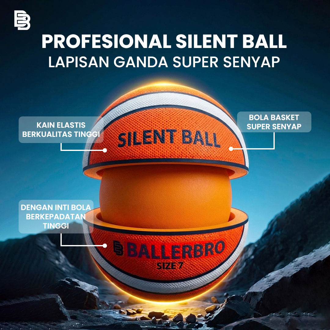 SilentBall Upgrade Ballerbro | Bola Basket Tanpa Suara | Silent Ball