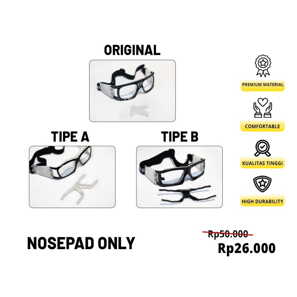 NOSEPAD KACAMATA OLAHRAGA BALLERBRO - NOSEPAD ONLY
