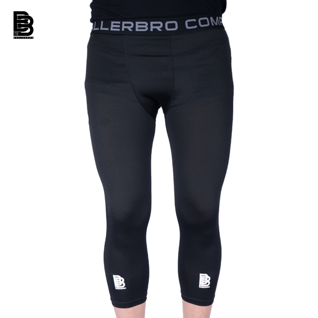 Compression 3/4 Pants BALLERBRO / Baselayer / Celana Legging Panjang Lutut Olahraga / Gym Lari Basket Running / Manset
