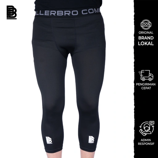 Image of Compression  3/4 Pants BALLERBRO / Baselayer / Celana Legging Panjang Lutut Olahraga / Gym Lari Basket Running / Manset