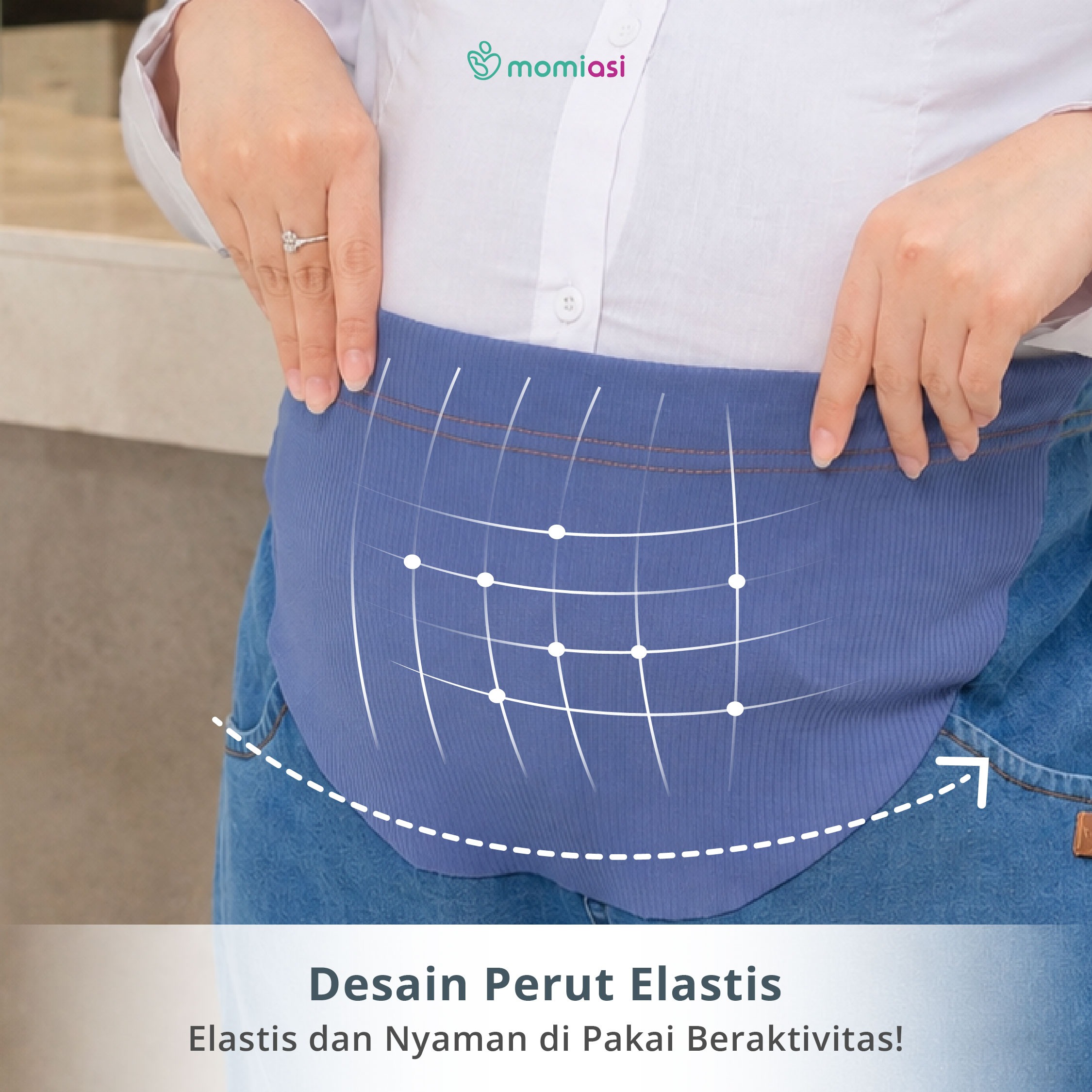 Momiasi - Celana Wanita Hamil Kulot Jeans Non Rawis