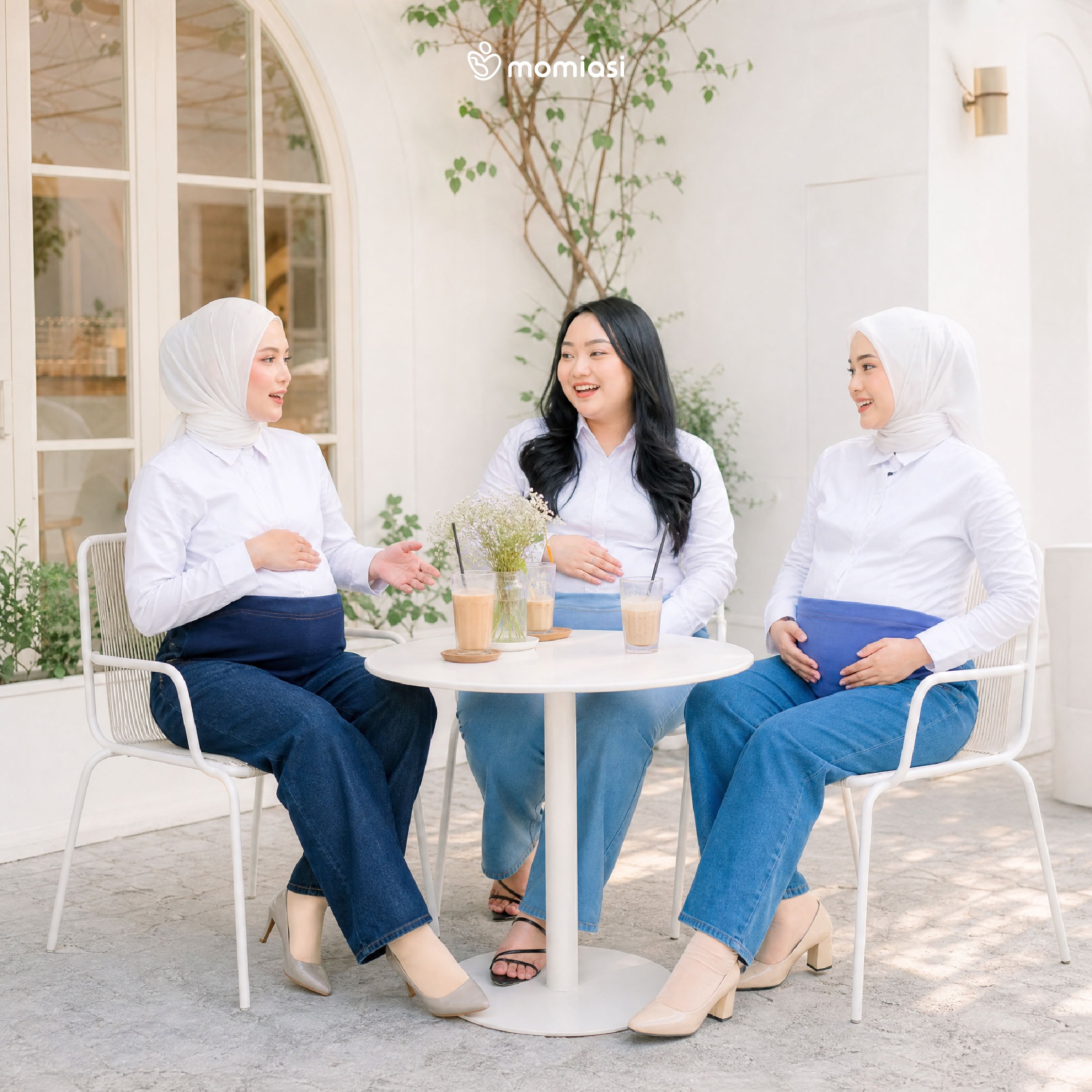 Momiasi - Celana Wanita Hamil Kulot Jeans Non Rawis