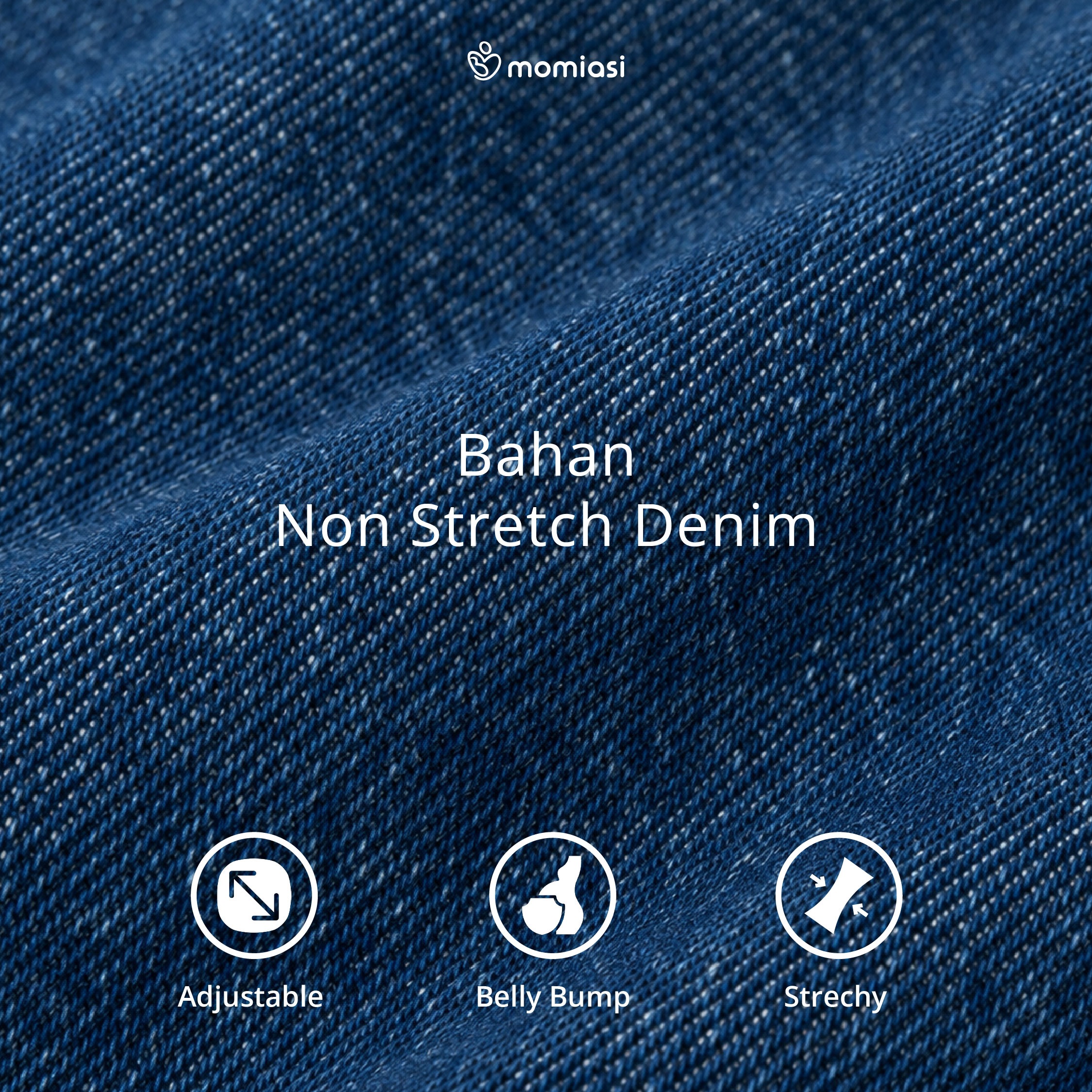 Momiasi - Celana Wanita Hamil Kulot Jeans Non Rawis
