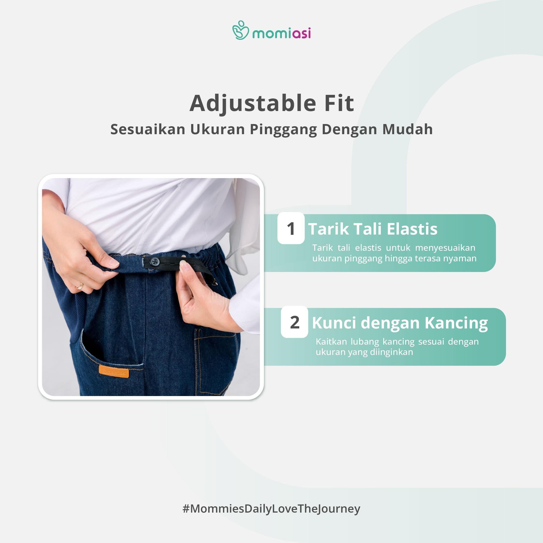 Momiasi - Celana Wanita Hamil Kulot Jeans Non Rawis