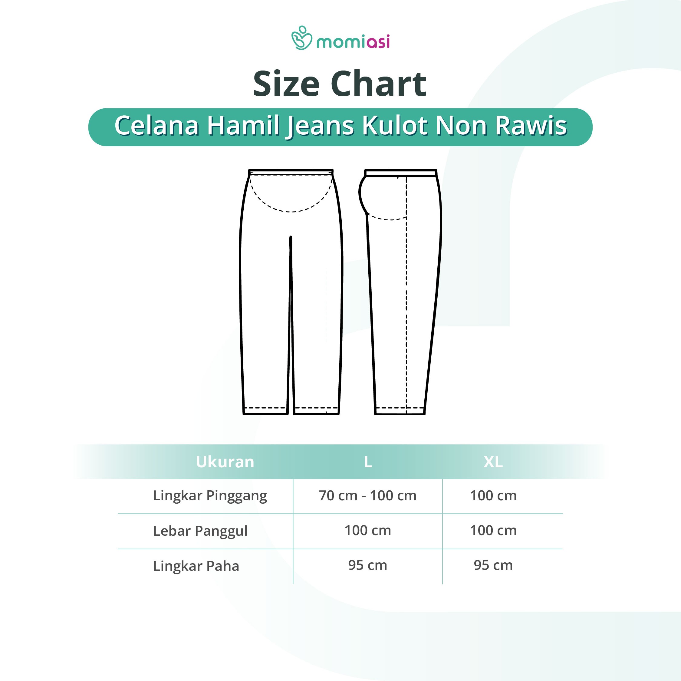 Momiasi - Celana Wanita Hamil Kulot Jeans Non Rawis