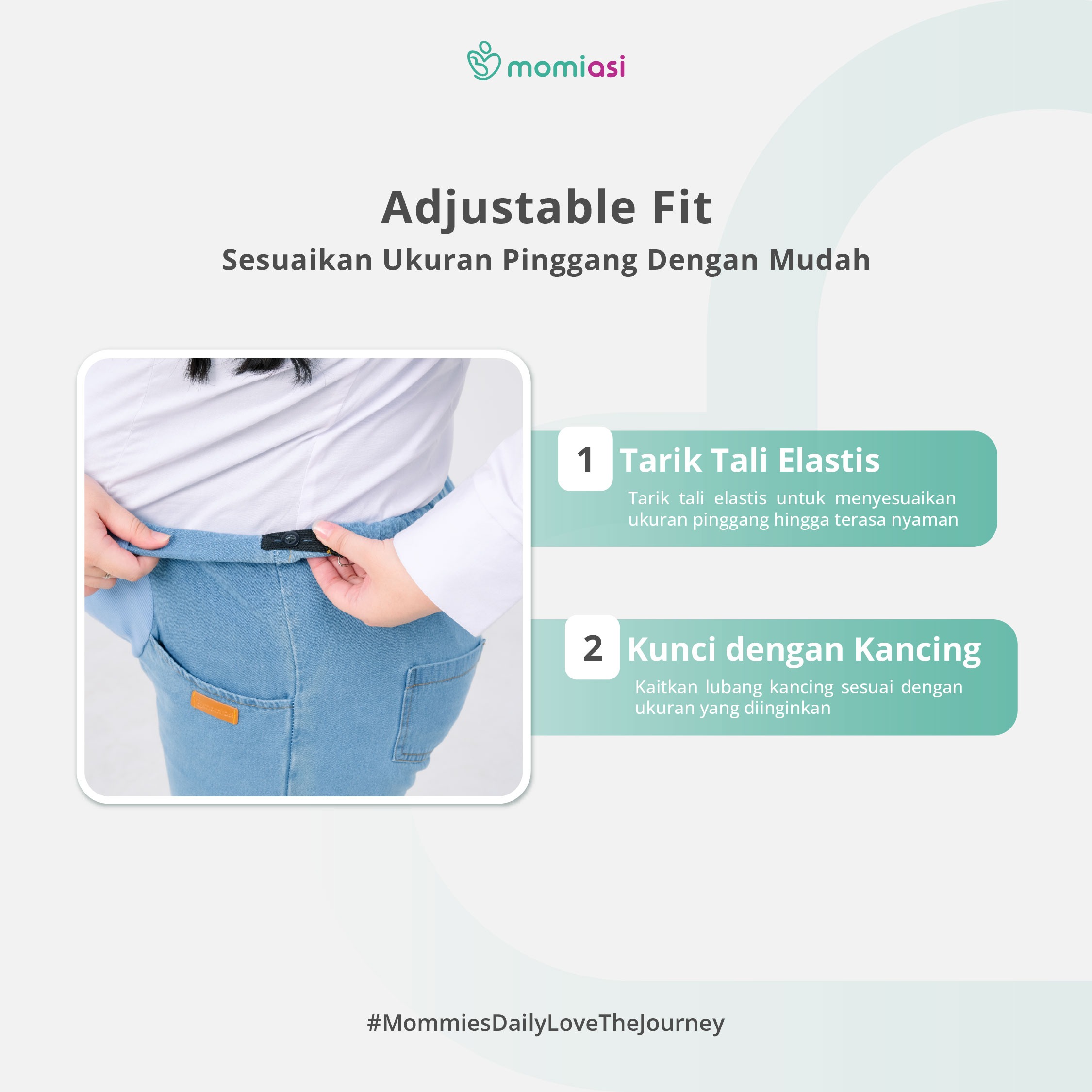 Momiasi - Celana Hamil Jeans Kulot Rawis Denim Strech
