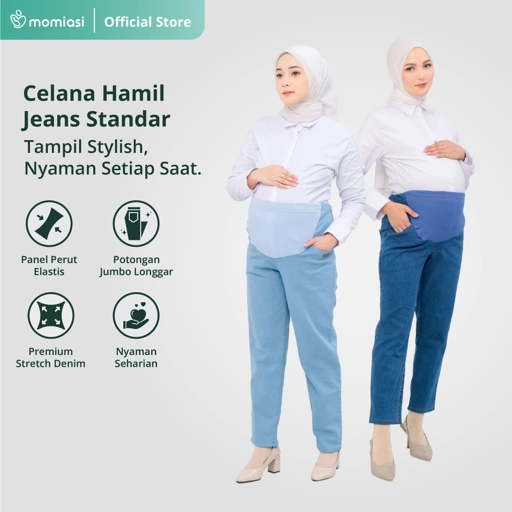 Momiasi - Celana Hamil Jeans Standar Denim Strech