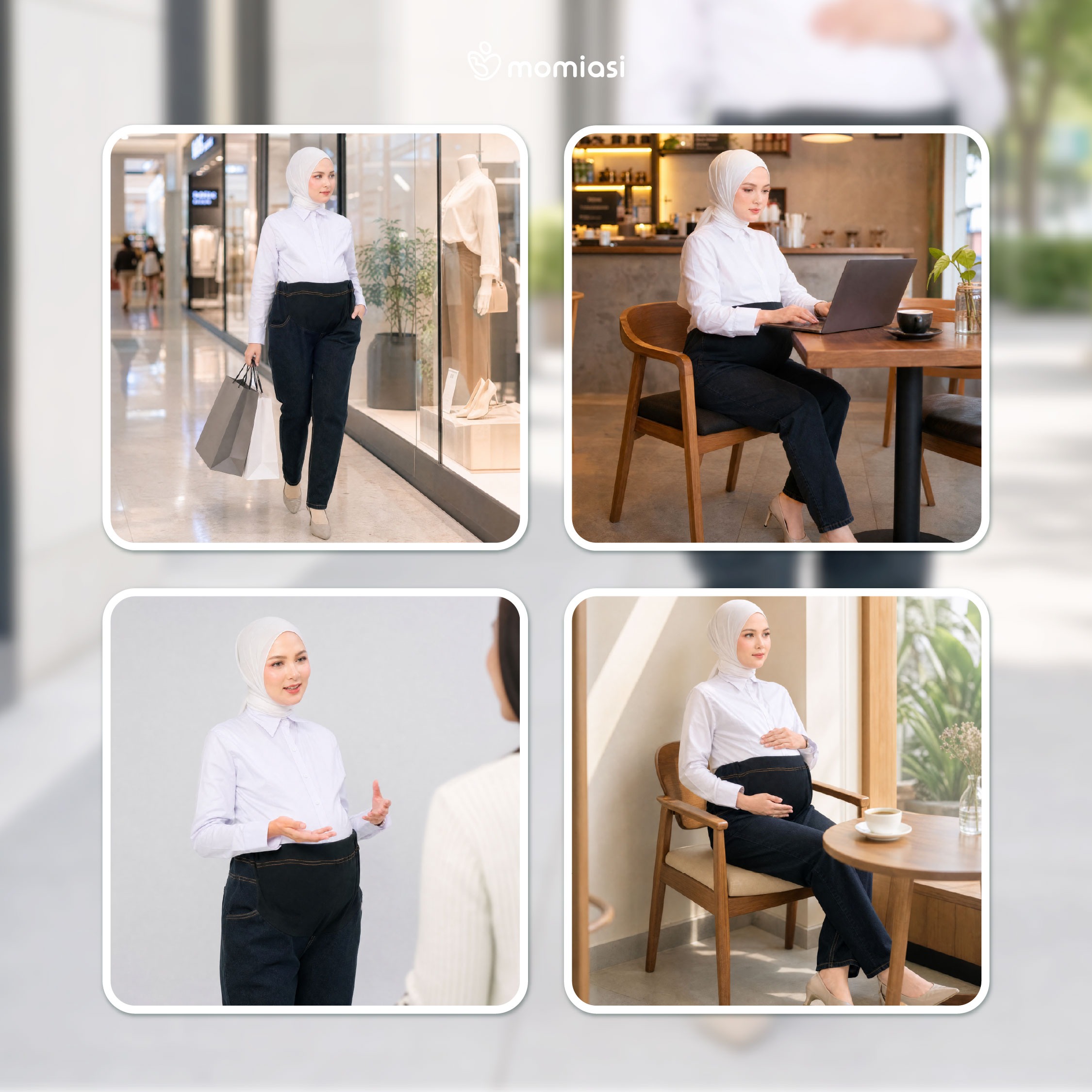 Momiasi - Celana Hamil Jeans Standar Denim Strech