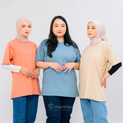 Momiasi - Kaos Ibu Menyusui Lengan Pendek