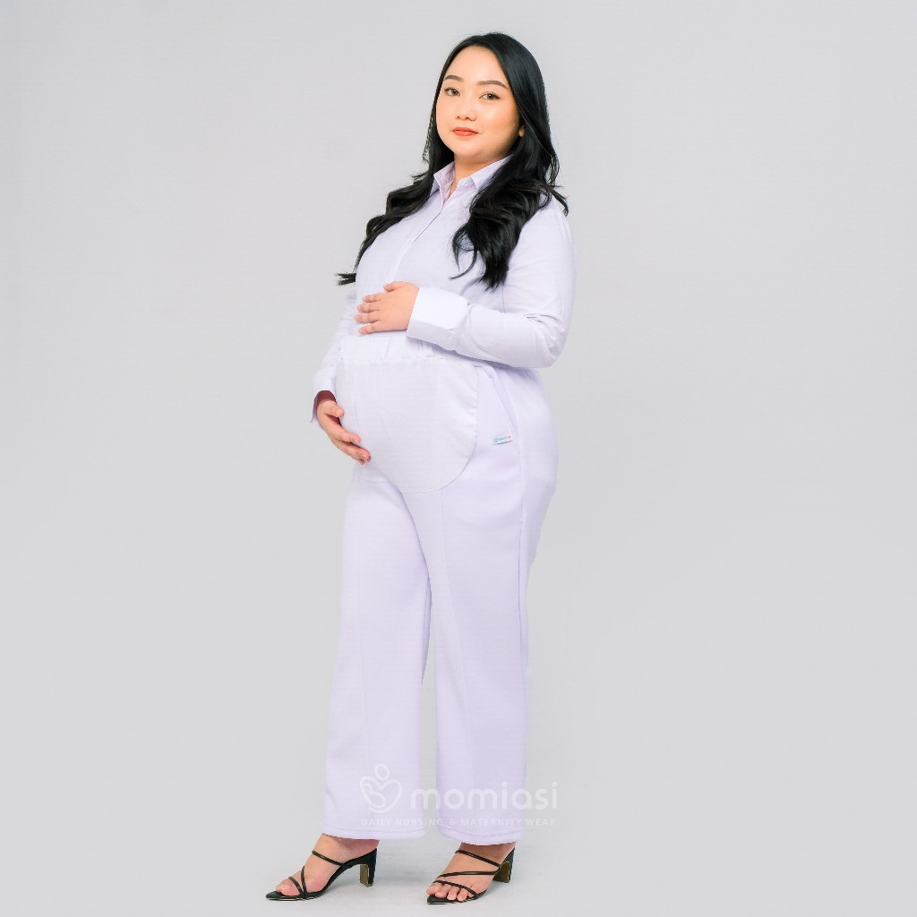 Momiasi - Celana Ibu Hamil Scuba Kulot Panjang Jumbo Wanita Bumil Maternity Pants Kulot Premium