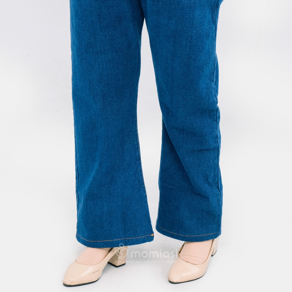 Momiasi - Celana Hamil Jeans Cutbray - Celana Jeans Hamil Wanita Bumil Maternity Pants Premium