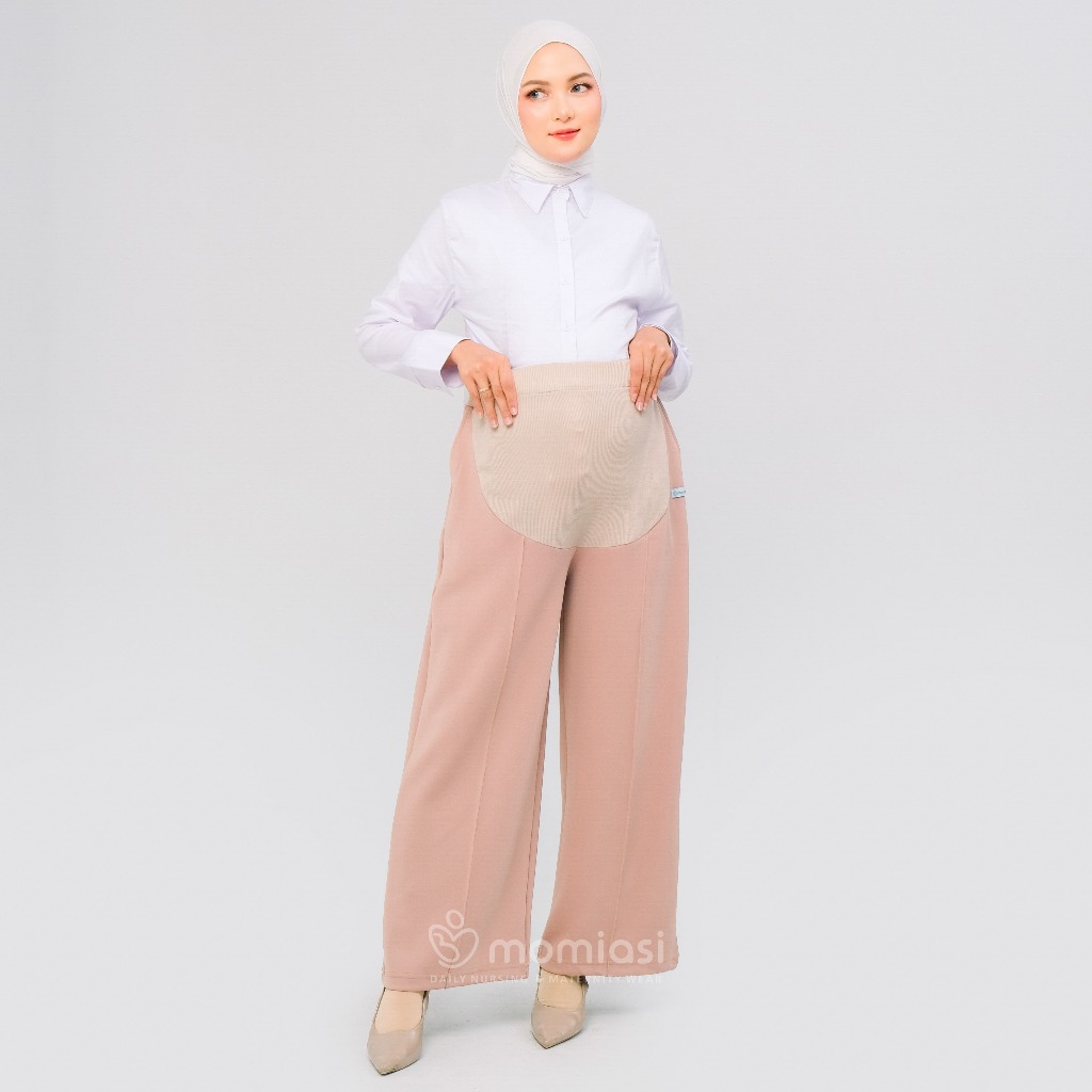 Momiasi - Celana Ibu Hamil Scuba Kulot Panjang Jumbo Wanita Bumil Maternity Pants Kulot Premium