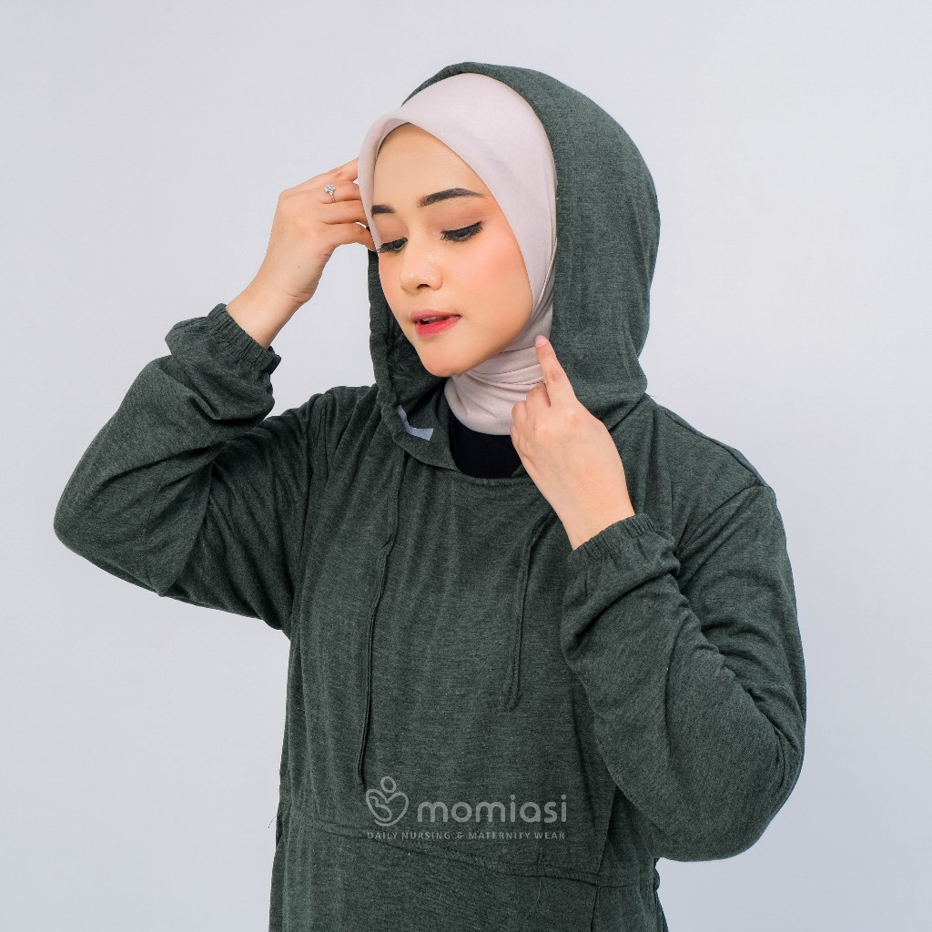 Momiasi - Baju Hoodie Olahraga Sport Ibu Hamil dan Menyusui Baju Busui Nursing Wear Lengan Panjang