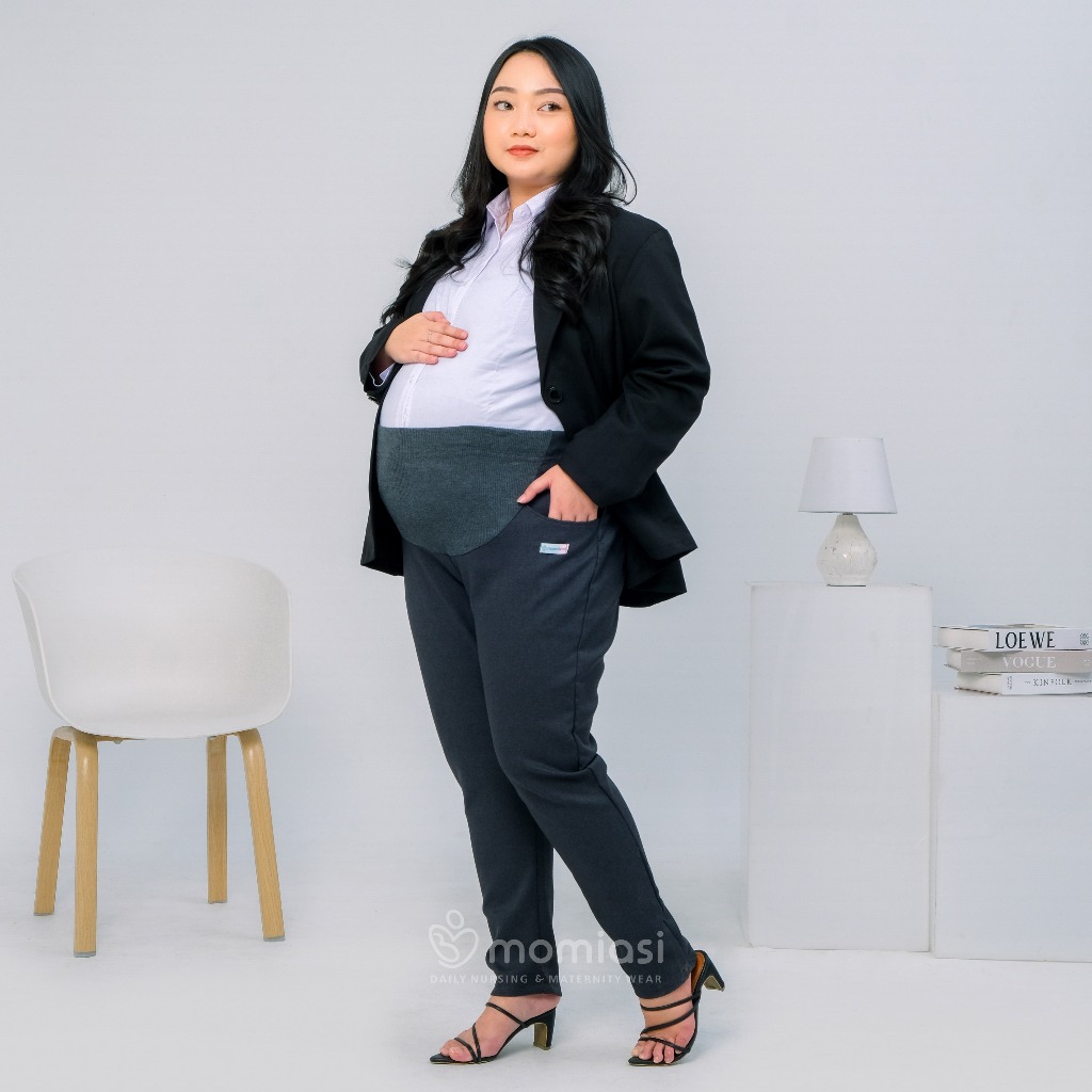 Momiasi - Celana Hamil Bumil Wanita Kerja Kantor Formal Jumbo Maternity Pants Office Premium