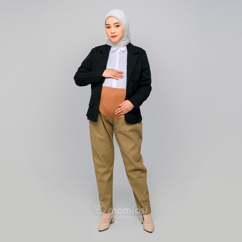 Momiasi - Celana Hamil Kerja Kantor Jumbo Wanita Maternity Pants Office Fashion Wanita Bumil Kekinian Premium