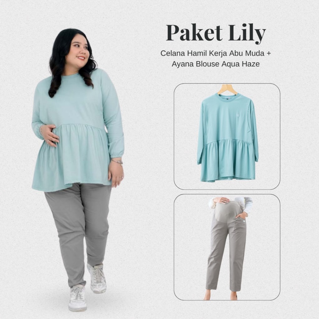 Momiasi – Paket Bundling – Celana Hamil Kerja dan Ayana Blouse Bumil Busui