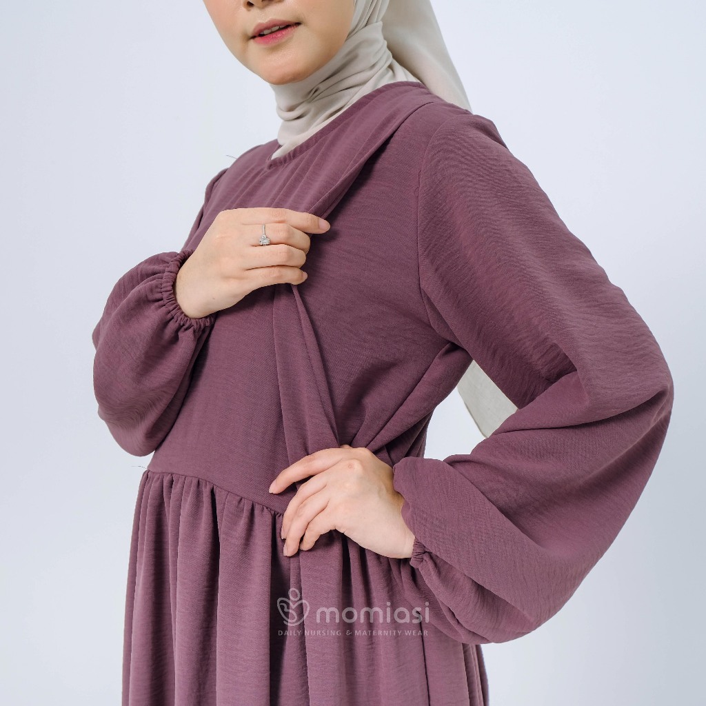 Momiasi - Allysa Dress Crinkle – Dress Busui Bumil Friendly