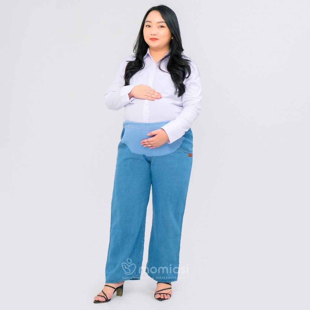 Momiasi - Celana Wanita Hamil Kulot Jeans Wanita Bumil Panjang Jumbo Maternity Kulot Premium
