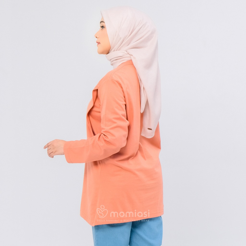Momiasi - Baju Kaos Ibu Menyusui Wanita Busui Nursing Wear Lengan Panjang Jumbo Bukaan Belahan Samping Premium