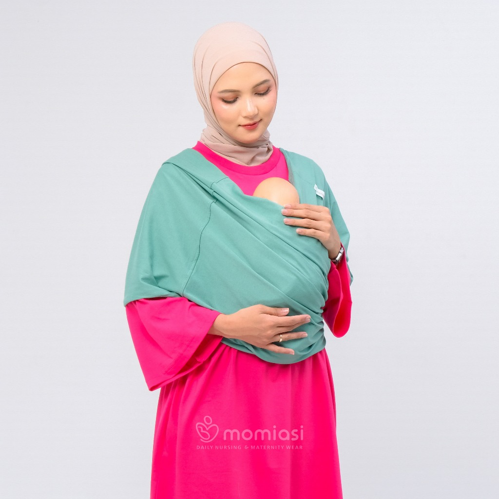Momiasi - Gendongan Kaos Anak Bayi M Sahpe Geos Polos Samping Baby Wrap Premium