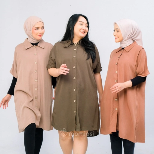 Momiasi - Daster Home Dress Ibu Hamil Dan Menyusui Busui Friendly Kancing Jumbo Rayon