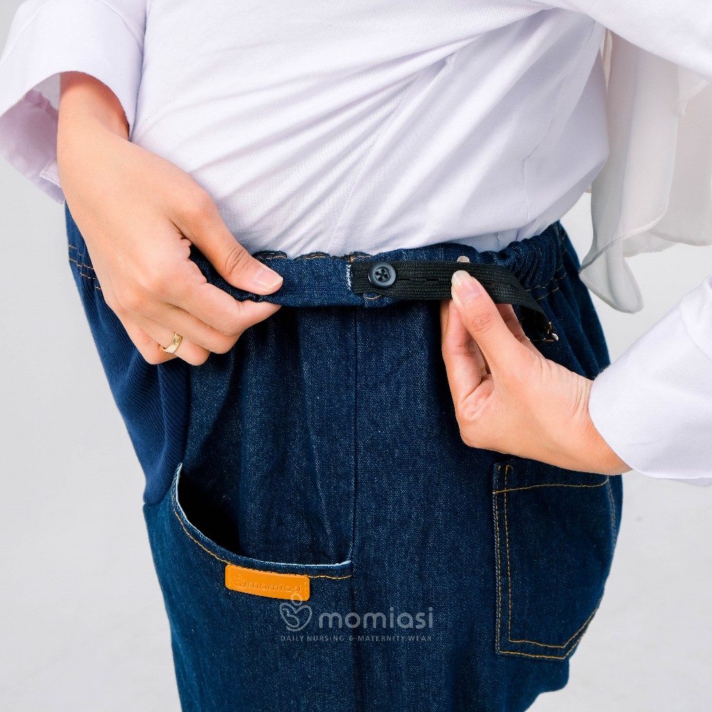 Momiasi - Celana Wanita Hamil Kulot Jeans Wanita Bumil Panjang Jumbo Maternity Kulot Premium