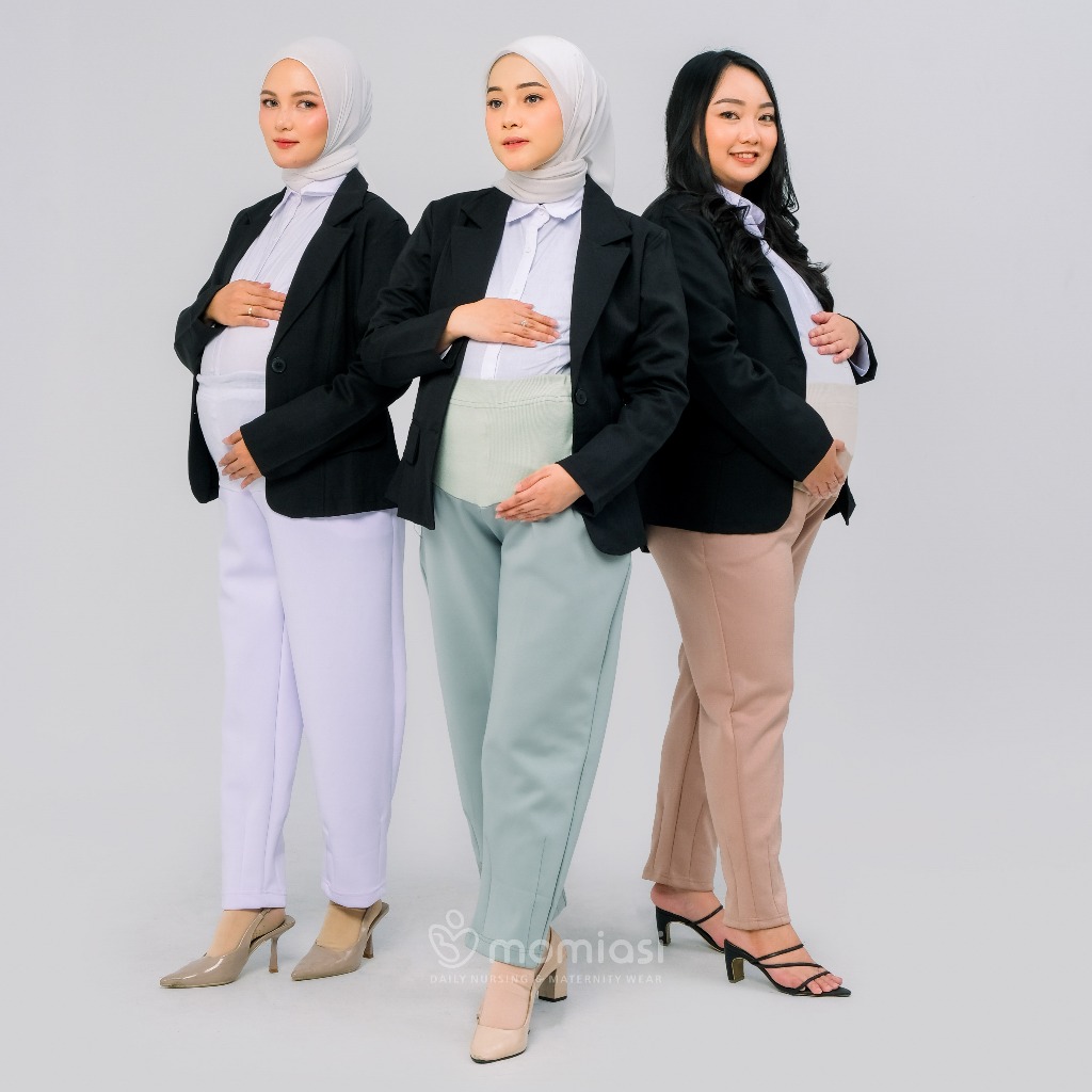Momiasi - Celana Hamil Kerja Scuba Premium Jumbo Wanita Formal Kantor Office