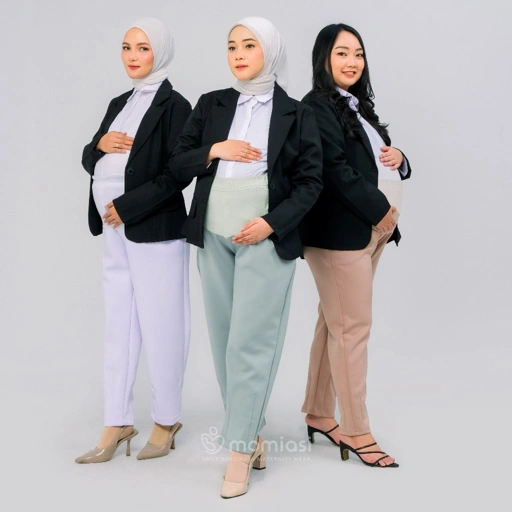 Momiasi - Celana Hamil Kerja Scuba Premium Jumbo Wanita Formal Kantor Office
