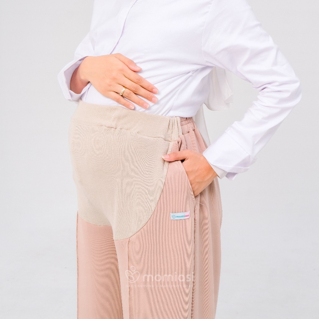 Momiasi - Celana Ibu Hamil Scuba Kulot Panjang Jumbo Wanita Bumil Maternity Pants Kulot Premium