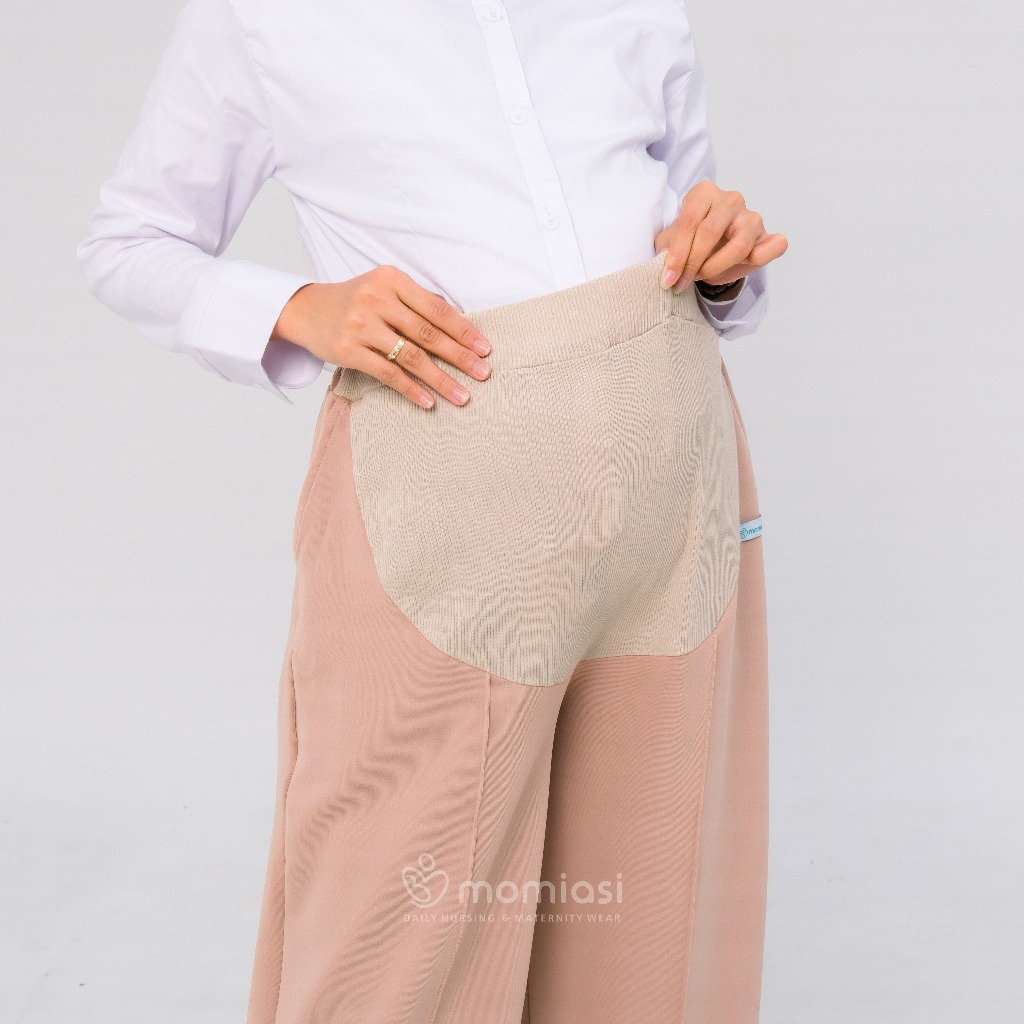 Momiasi - Celana Ibu Hamil Scuba Kulot Panjang Jumbo Wanita Bumil Maternity Pants Kulot Premium