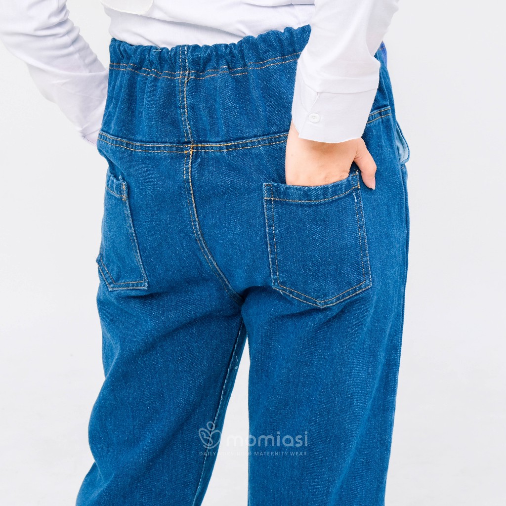 Momiasi - Celana Hamil Jeans Cutbray - Celana Jeans Hamil Wanita Bumil Maternity Pants Premium