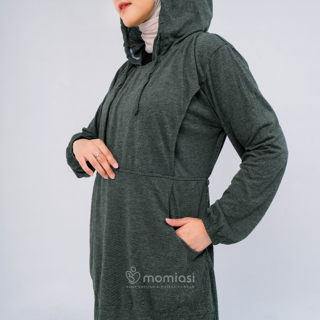 Momiasi - Baju Hoodie Olahraga Sport Ibu Hamil dan Menyusui Baju Busui Nursing Wear Lengan Panjang