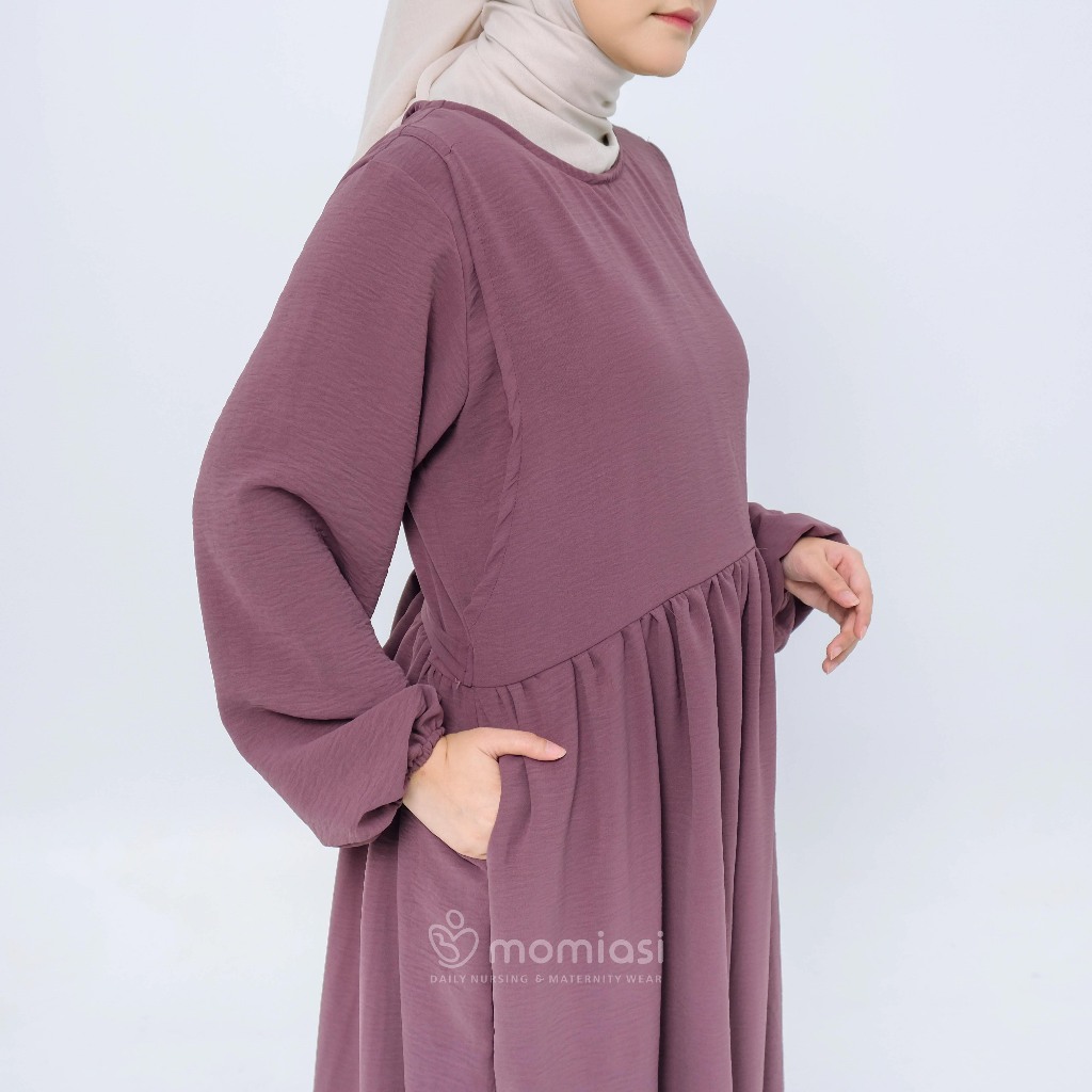 Momiasi - Allysa Dress Crinkle – Dress Busui Bumil Friendly